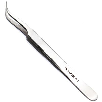 LLBA Lash Tweezer Professional Volume False Lash Application Tool | Multi Shapes & Purposes Tweezers | Non-Slip Grip Tweezers for Volume, Isolation & Classic Lashes (Silver, Fan-lash-tic Volume)
