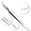 LLBA Lash Tweezer Professional Volume False Lash Application Tool | Multi Shapes & Purposes Tweezers | Non-Slip Grip Tweezers for Volume, Isolation & Classic Lashes (Silver, Fan-lash-tic Volume) view 2