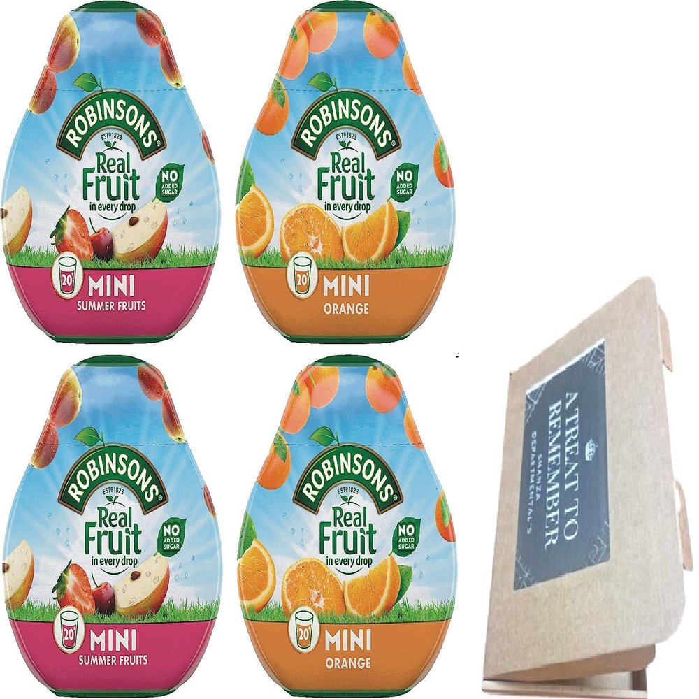 SHANZA DEPARTMENTAL'S Robinsons Squashd  2 Flavour Pack  2X Robinsons Orange and 2X Robinsons Summer Fruits  No Added Sugar  Real Fruit in Every Drop