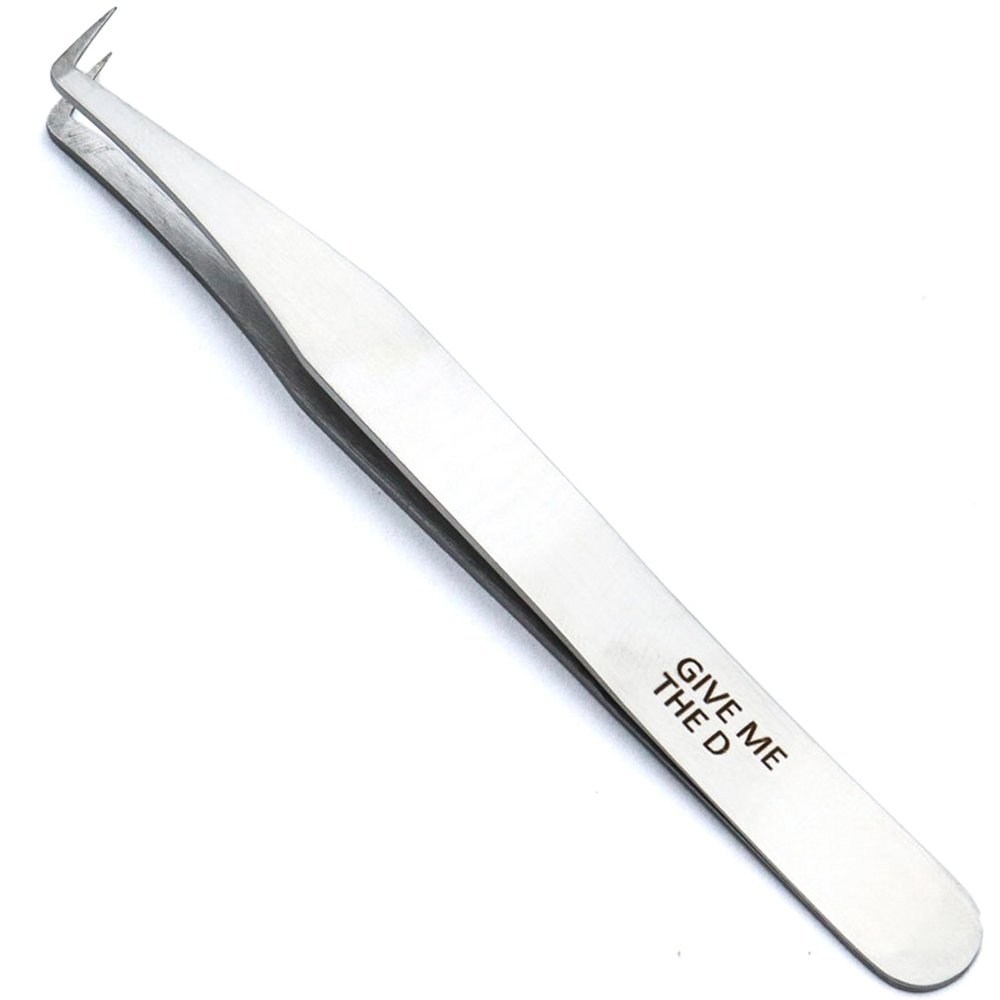 LLBA Lash Tweezer Professional Volume False Lash Application Tool | Multi Shapes & Purposes Tweezers | Non-Slip Grip Tweezers for Volume, Isolation & Classic Lashes (Silver, Give Me the D Mega Volume)