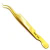 LLBA Lash Tweezer Professional Volume False Lash Application Tool | Multi Shapes & Purposes Tweezers | Non-Slip Grip Tweezers for Volume, Isolation & Classic Lashes (Gold, Save Time Inner Corner) view 1