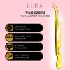 LLBA Lash Tweezer Professional Volume False Lash Application Tool | Multi Shapes & Purposes Tweezers | Non-Slip Grip Tweezers for Volume, Isolation & Classic Lashes (Gold, Save Time Inner Corner) view 3