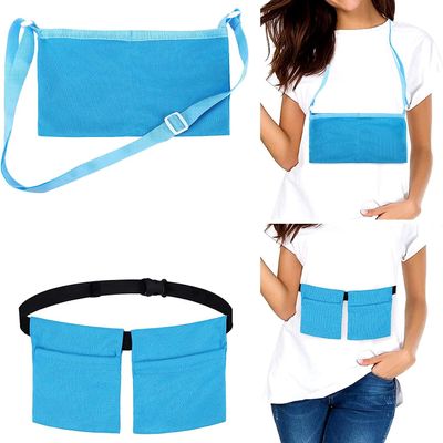 2 Pack Adjustable Mastectomy Drain Holder Drainage Pouch with Shower Bag for Breast Surgery Mastectomy Breast Reduction Augmentation Post-Surgery Recovery Support,A