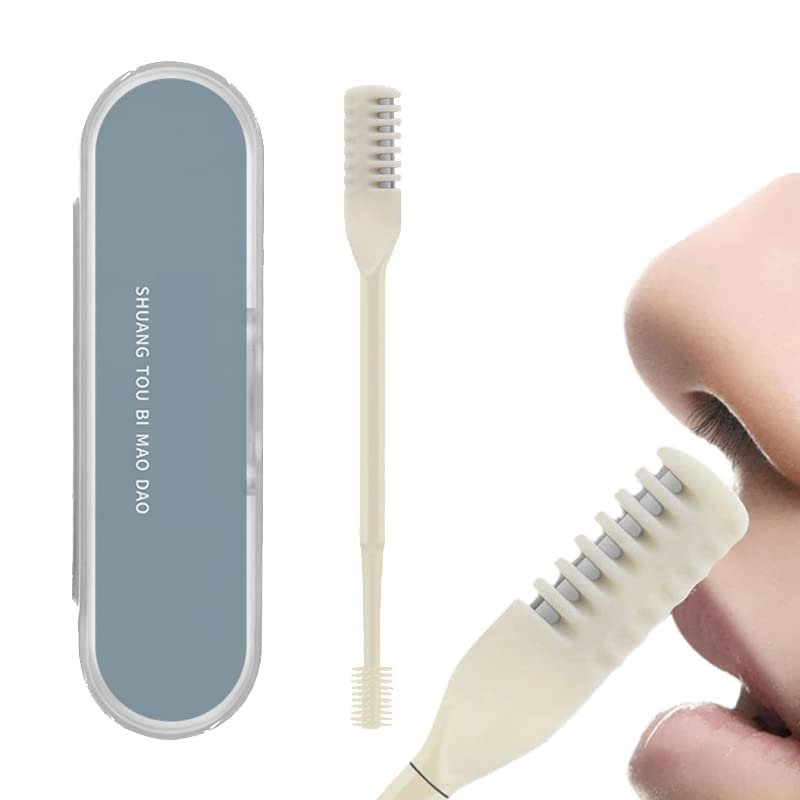 Nose Hair Knife, Double Sided Manual Nose Hair Knife 360 Rotatable Cleaning Nose Hair Trimmer Washable Portable Nose Hair Removal Tools Manual Nostril Cleaning Kit for Women Men (1pc)