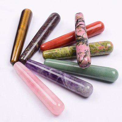 1pcs Rose Quartz Yoni Wand Natural White Crystal Wand Obsidian Yoni Stick Natural Stone,Tiger Eye