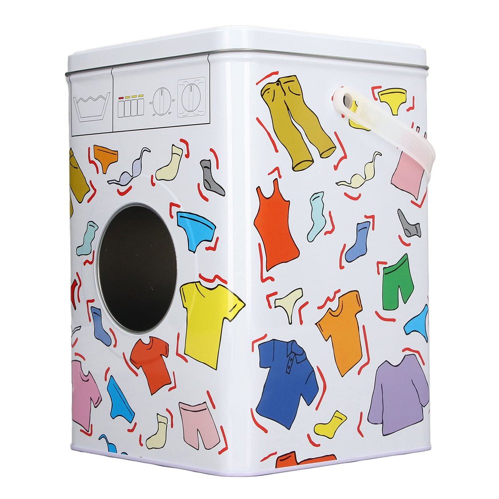 TOPINCN Laundry Powder Bin, Iron Laundry Powder Container, Laundry Detergent Container Washing Powder Storage Box with Perspective Window