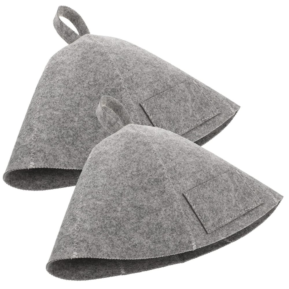PLAFOPE 2pcs Women Sauna Bathing Hat Felt Shower Cap for Hair Protection in Bathroom Steam Sauna