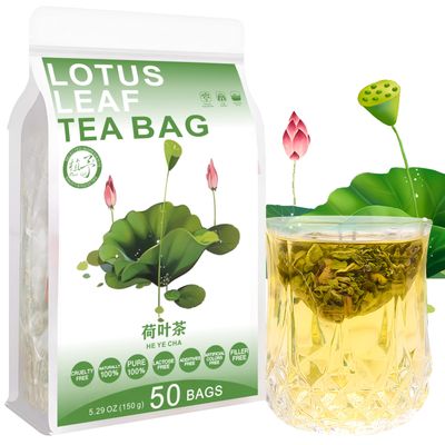 Plant Gift Lotus Leaf Tea Bag 5.29oz (3g*50bags) Lotus Leaf, Chinese Pure Natural, Health Care Mixed Tea, Combination of Floral Tea 150g 
