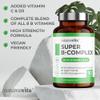 High Strength Vitamin B Complex, 90 Capsules - Contains Vitamin C and D, Folic Acid, Biotin, Thiamine, Riboflavin, Niacin, Pantothenic Acid and More - Supplements for Fatigue view 2