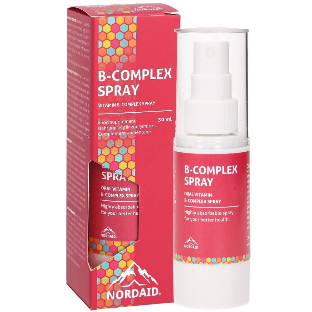 Vitamin B Complex Spray - for 2 Months - Alternative to Drops & Capsules - B Complex Vitamin High Dose - Vitamin B Complex Preparations - Vitamin B Spray - Vitamin B Complex Forte - Nordaid
