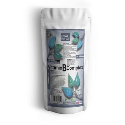 90 x Dr Herbal Vitamin B Complex Contains B-1 (thiamine) B-2 (riboflavin) B-3 (niacin) B-5 (pantothenic Acid) B-6 (pyridoxine) B-7 (biotin) B-9 (folic Acid) B-12 (cobalamin)