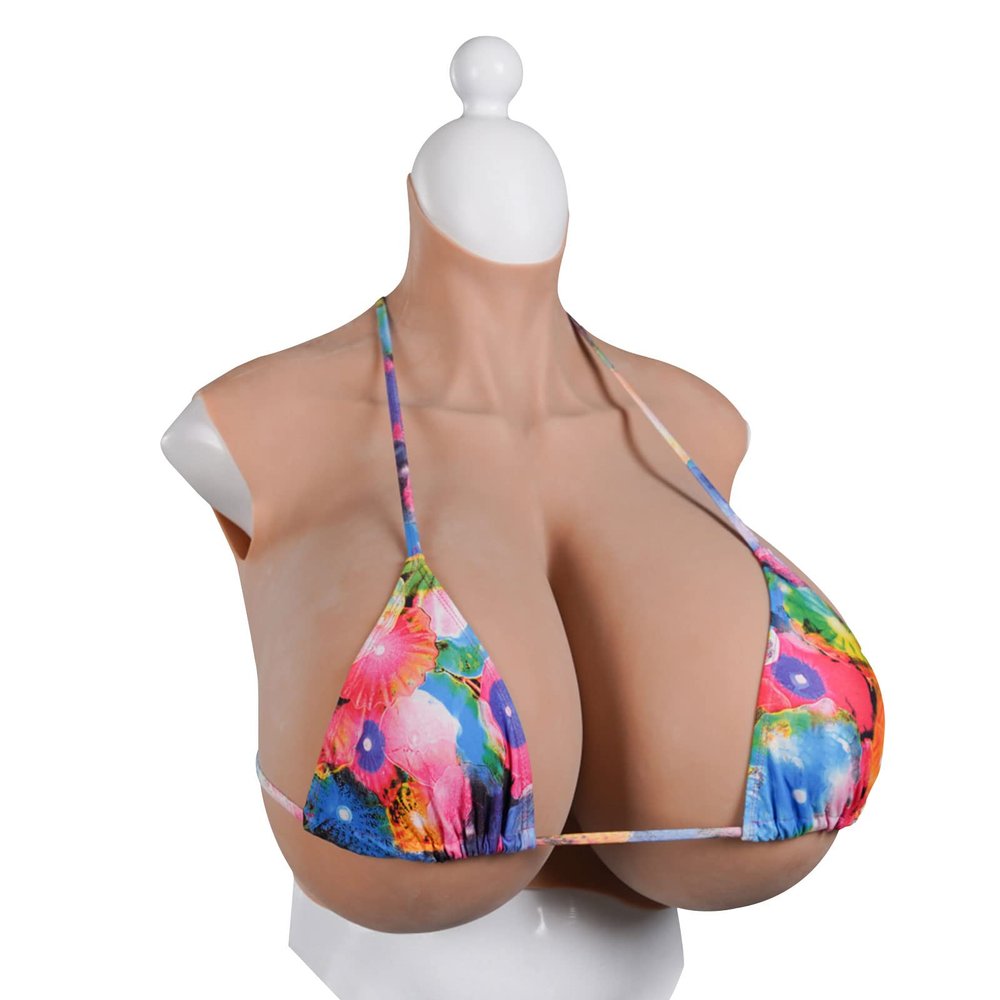 CRODRES Silicone Breastplate Huge S Cup/Z Cup Crossdressing Breast Forms Fake Boobs for Drag Queen Transgender Cosplay,Ivory,Z Cup