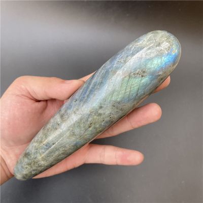 18cm Large Length and Width Natural Pink Quartz Crystal Stick Wand Yoni Wand Goddess Wand for Women,18cm
