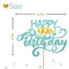 Sky Blue Glitter Happy 99th Birthday Cake Topper, Ninty Nine Years Old Birthday Party Cake Decor, Gold Number 99 Birthday Party Supplies Decorations for Men or Women view 2