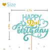 Sky Blue Glitter Happy 92nd Birthday Cake Topper, Ninety Two Years Old Birthday Party Cake Decor, Gold Number 92 Birthday Party Supplies Decorations for Man or Woman view 2