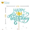Sky Blue Glitter Happy 91st Birthday Cake Topper, Ninety One Years Old Birthday Party Cake Decor, Gold Number 91 Birthday Party Supplies Decorations for Man or Woman view 2