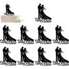 10 Pcs Wedding Cake Toppers, and Mrs Bride and Groom Engagement Cake Picks Wedding Party Cake Decorations Supplies view 1