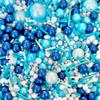 Blue dark blue navy white bluey turquoise Sprinkles for cupcake cookies cake toppers pearls chocolate balls 100s and 1000s birthday decoration topper sprinkle mix blend fathers day boy BIG BLUE view 1