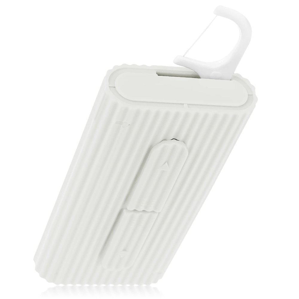 WLLHYF Portable Dental Floss Case Automatic Dental Floss Pick Organizer Case Travel Flosser Dispenser Storage Cases Refillable Holder Boxes with 10 Floss Picks for Teeth Cleaning