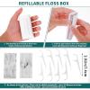 WLLHYF Portable Dental Floss Case Automatic Dental Floss Pick Organizer Case Travel Flosser Dispenser Storage Cases Refillable Holder Boxes with 10 Floss Picks for Teeth Cleaning view 3