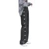 Aesthetic Jeans Fabric Print Streetwear Flared Jeans Women's Vintage Embroidered Jeans Button Placket Flared Denim Flare Jeans Straight Wide Leg Denim Trousers Y2k, gray, S view 1
