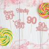 30 Pack Happy 90th Birthday Cupcake Toppers Rose Gold Glitter Ninety Cheers to 90 Years Old Birthday Cupcake Picks for Happy 90th Anniversary Party Cake Decorations view 4