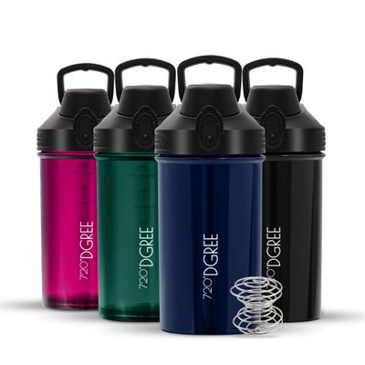 720DGREE Fitness Shaker uberShaker - 550ml - Premium Protein Shaker - Leak Proof, BPA Free - Shaker Cup, Mixing Cup for Creamy Protein Shakes, Gym, Workout, Nutrition - No Powder Compartment