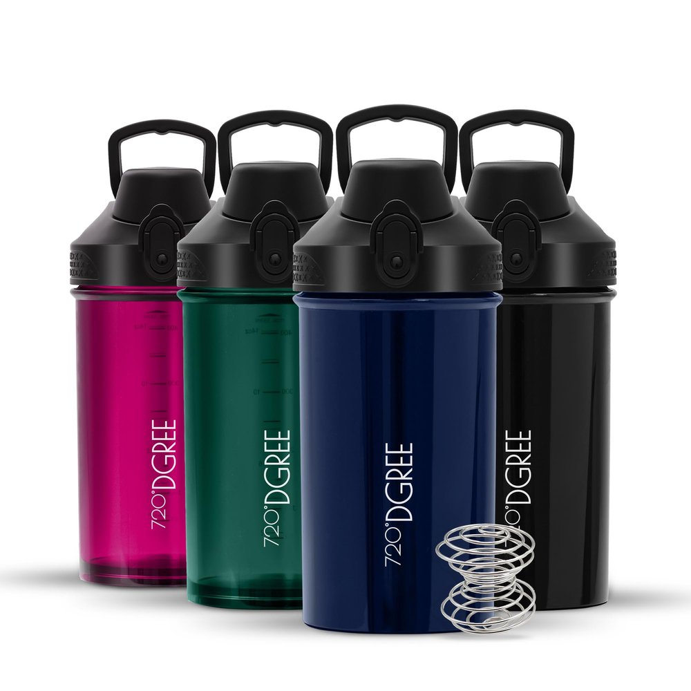 720DGREE Fitness Shaker uberShaker - 550ml - Premium Protein Shaker - Leak Proof, BPA Free - Shaker Cup, Mixing Cup for Creamy Protein Shakes, Gym, Workout, Nutrition - No Powder Compartment