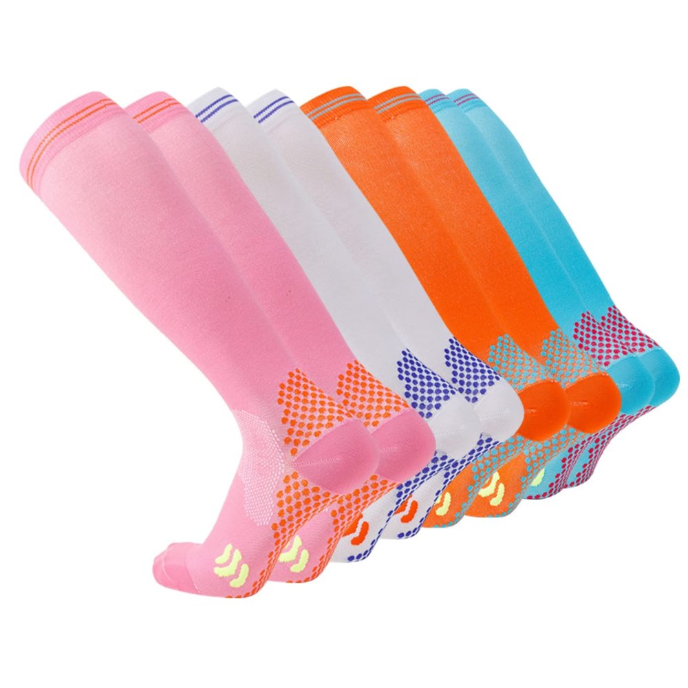 Valcatch Zipper Compression Socks for Women Men 20-30 mmHg Support Hose Stockings Calf Knee High Running Walking(2/3/5Pairs)