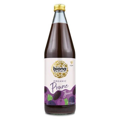 Biona Organic Prune Juice 750ml, Pack of 6 - Pressed With Only Ideal Quality Prunes and Water - Recyclable Glass Bottle - No Added Sugar - Vegan - Ready To Drink, Serve Chilled