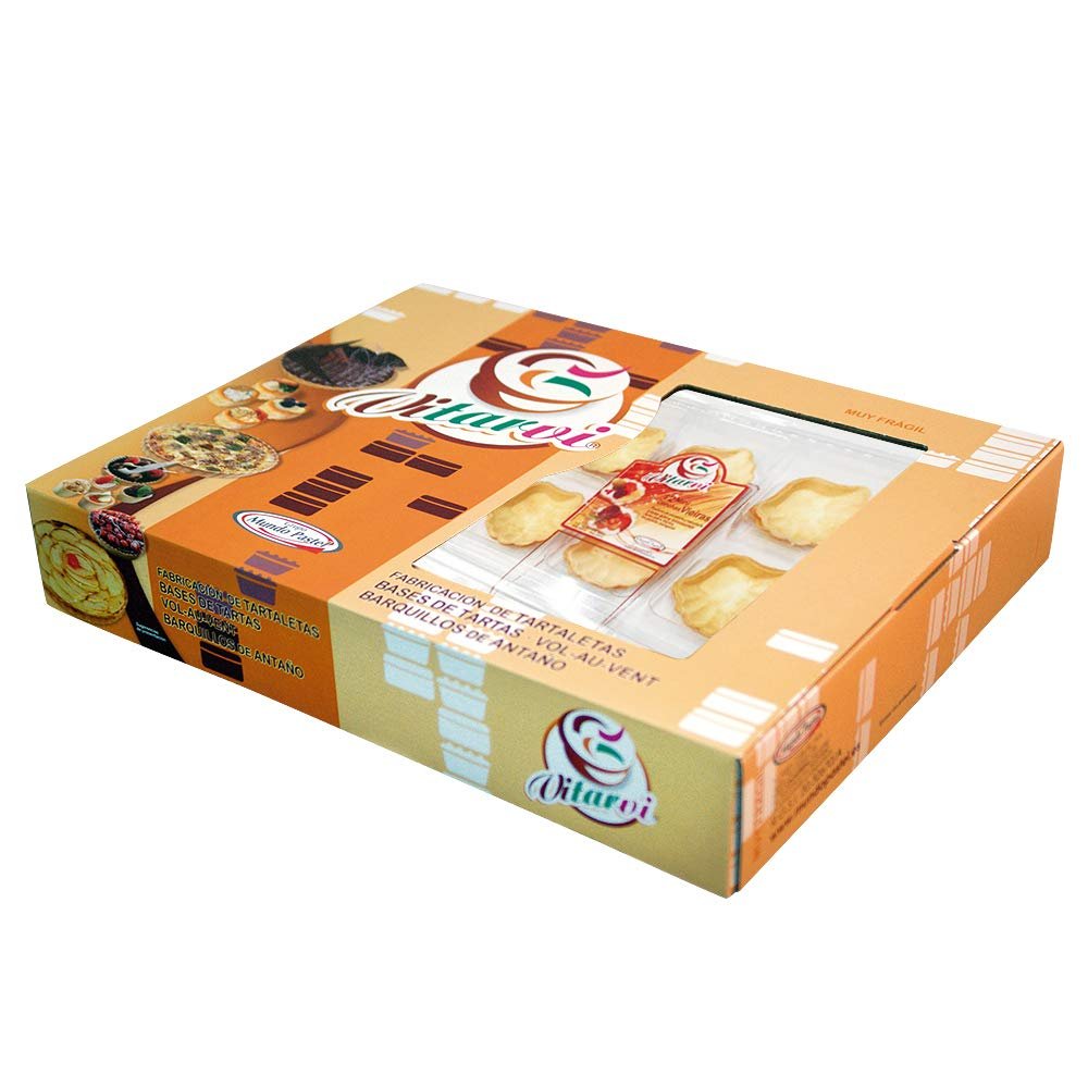 Mini edible tartlet shells 50.5x50.5x10.5 mm Vitarvi 120 units - Mundo Pastel