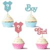 24Pcs Gender Reveal Cupcake Toppers Boy or Girl Glitter Cupcake Picks Kids Birthday Party Decors Baby Shower Party Decoration Supplies view 1