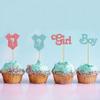 24Pcs Gender Reveal Cupcake Toppers Boy or Girl Glitter Cupcake Picks Kids Birthday Party Decors Baby Shower Party Decoration Supplies view 3