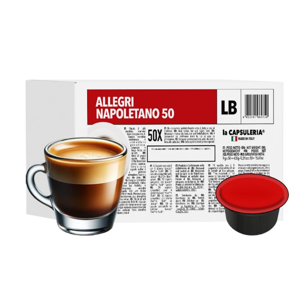 ALLEGRI NAPOLETANO coffee, strong (100 Capsules) Compatible with Lavazza Blue - (La Capsuleria)