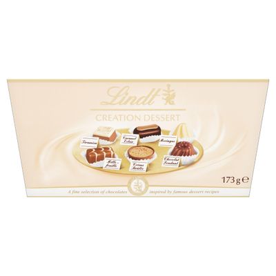 Lindt Creation Dessert Chocolate Box 173g Mothers Day, Easter, Gift Assorted Milk, Dark & White Chocolates Inspired by Classic Desserts