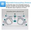 JIADUOFU Adjustable trial frame optical trial lens frame pd 48mm~80mm universal optical trial frame ophthalmic lens frame, super light 50g pure titanium test frame view 3