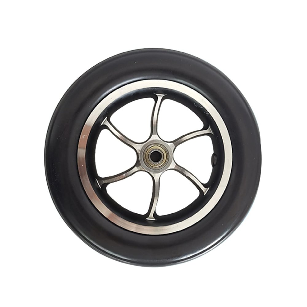 10 Inch Replacement Front Wheel, Electric Wheelchair Accessory, 102 Anti-Slip Rubber Thicker Caster, Non-Pneumatic Solid Tires, Bearing 12mm, 1pc