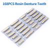 168 Pieces False Teeth Dental Complete Acrylic Resin Denture Teeth, 6 Sets Whole Teeth Synthetic Polymer Denture Tooth, 23 Shade A2 Upper + Lower Dental Materials for Replacement, DIY, or Halloween view 2
