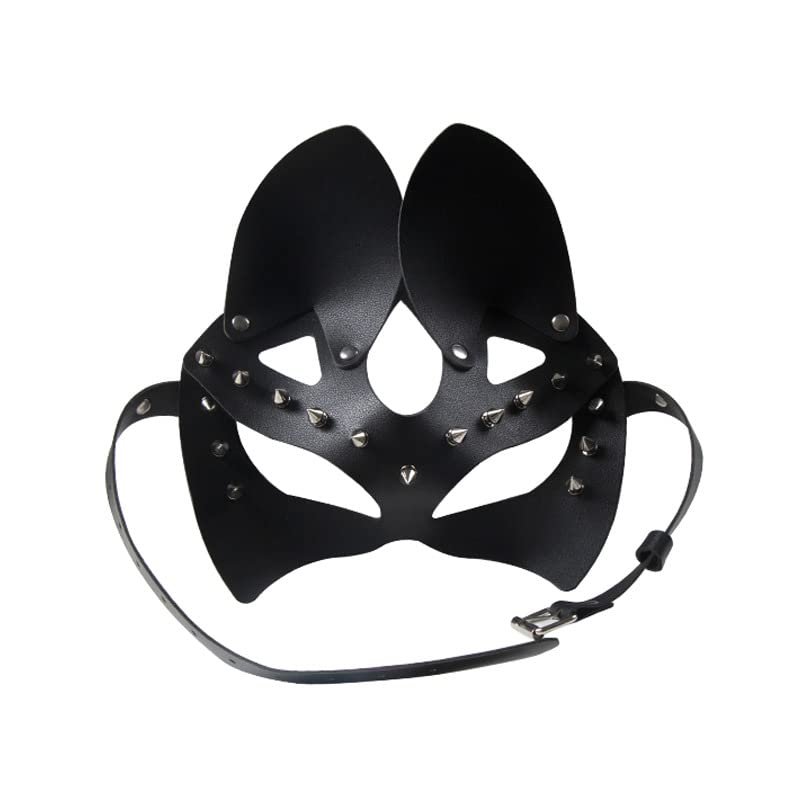 Goth Punk Personality Sexy Mask Role-Playing Mask Cosplay Mask Eye Mask Fox Mask Home Game Props (Black)