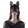 Goth Punk Personality Sexy Mask Role-Playing Mask Cosplay Mask Eye Mask Fox Mask Home Game Props (Black) view 3