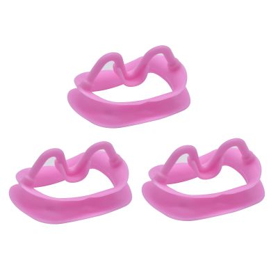 Angzhili 3 Pcs Silicone Mouth Opener, Dental Cheek Retractor for Teeth Whitening,Reusable Intraoral Lip Retractor (Pink)