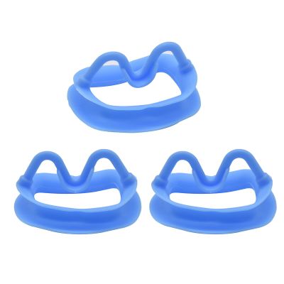 Angzhili 3 Pcs Silicone Mouth Opener, Dental Cheek Retractor for Teeth Whitening,Reusable Intraoral Lip Retractor (Blue)