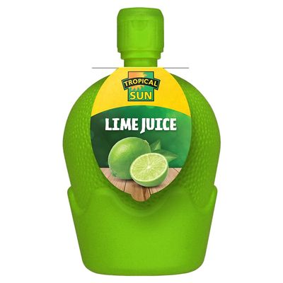 Tropical Sun Mediterranean 100% Pure Lime Juice Squeezy Bottle, 200ml (Pack of 1). Cute Bottle. Perfect for Tacos, Drinks, Sauces, Salad Dressings