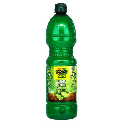 Tropical Sun 100% Pure Lime Juice, 1L (Pack of 1), Natural Lime Juice, Vegan, Non-Concentrate, Ideal for Margarita, Drinks, Cocktails, Cooking, Sauces, and Desserts
