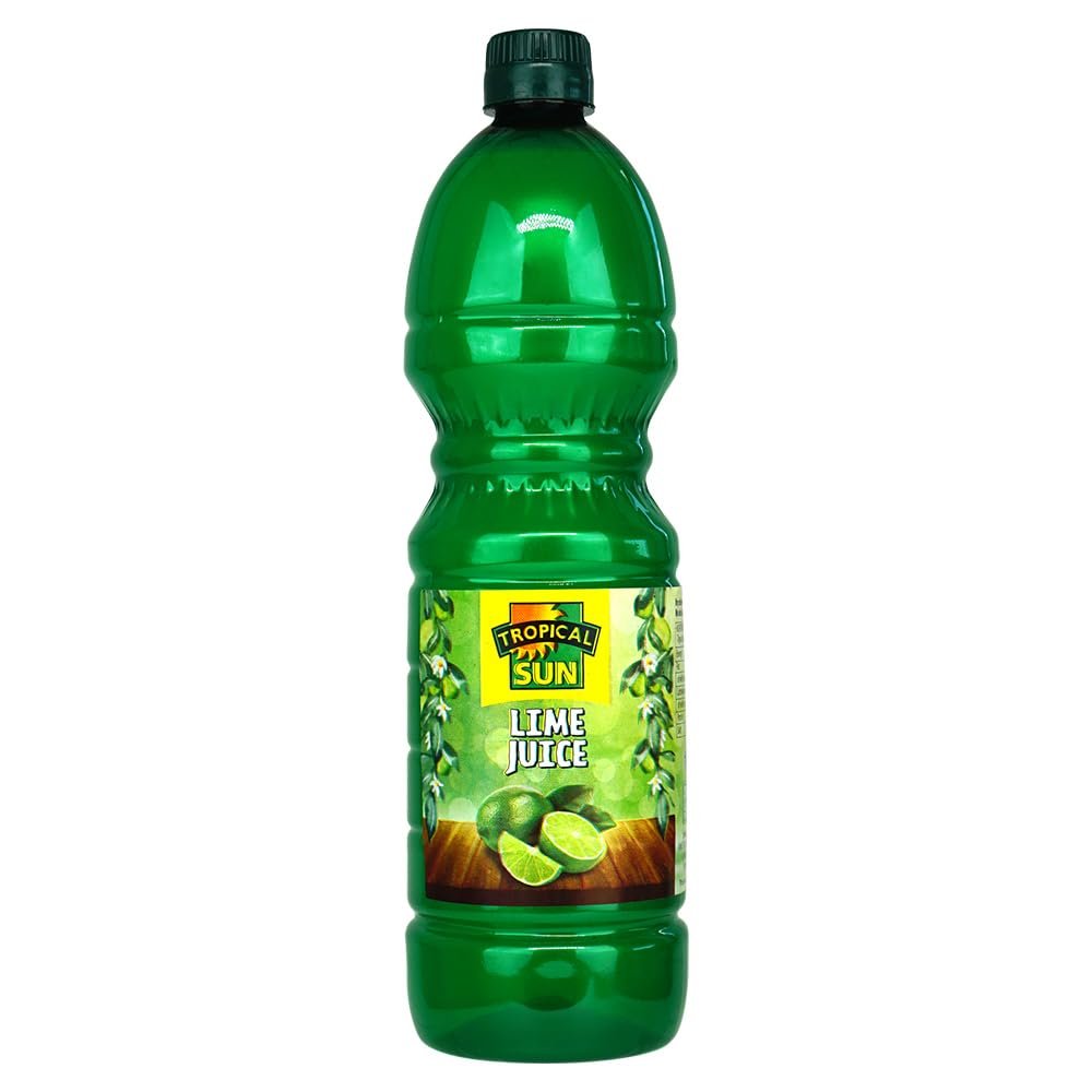 Tropical Sun 100% Pure Lime Juice, 1L (Pack of 1), Natural Lime Juice, Vegan, Non-Concentrate, Ideal for Margarita, Drinks, Cocktails, Cooking, Sauces, and Desserts