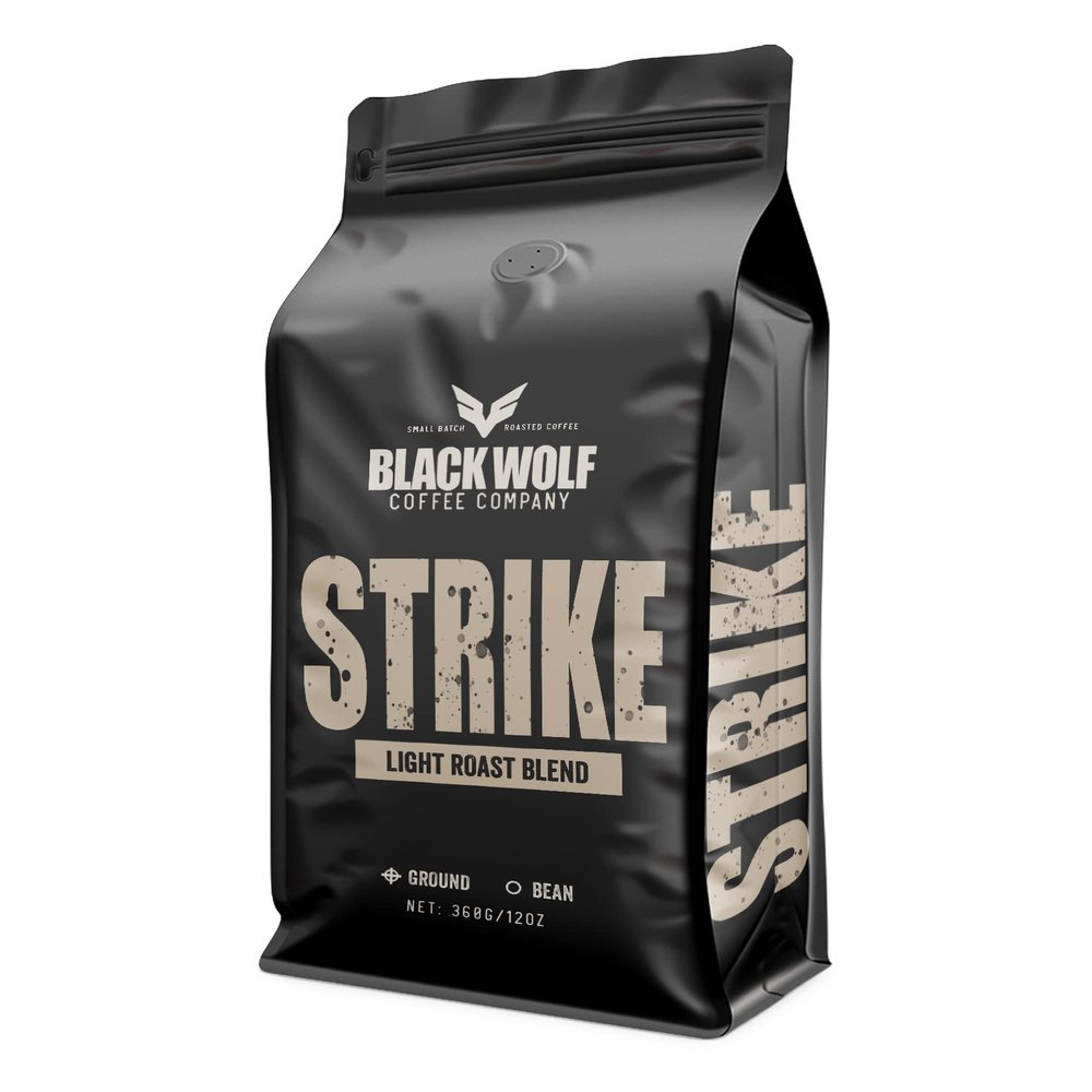 Blackwolf Coffee - Strike (Light Roast Blend) | Premium Whole Bean Coffee 360g | Small-Batch Roasted Speciality Coffee