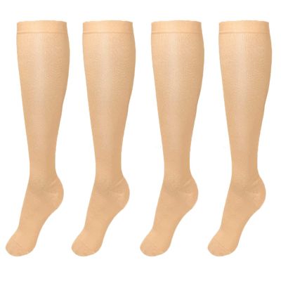 2 Pair Plus Size Compression Socks for Women Men Flight Socks Knee High Support Compression Socks Wide Calf Medical Compression Stocking Plus Size Running Socks (4XL, WQH144-6)