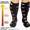 2 Pair Plus Size Compression Socks for Women Men Flight Socks Knee High Support Compression Socks Wide Calf Medical Compression Stocking Plus Size Running Socks (4XL, WQH144-6) view 2