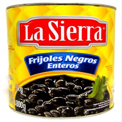 La Sierra Whole Black Beans 6 x 3kg / Mexican Frijoles Canned Whole Black Beans, Wholesale Food Pack