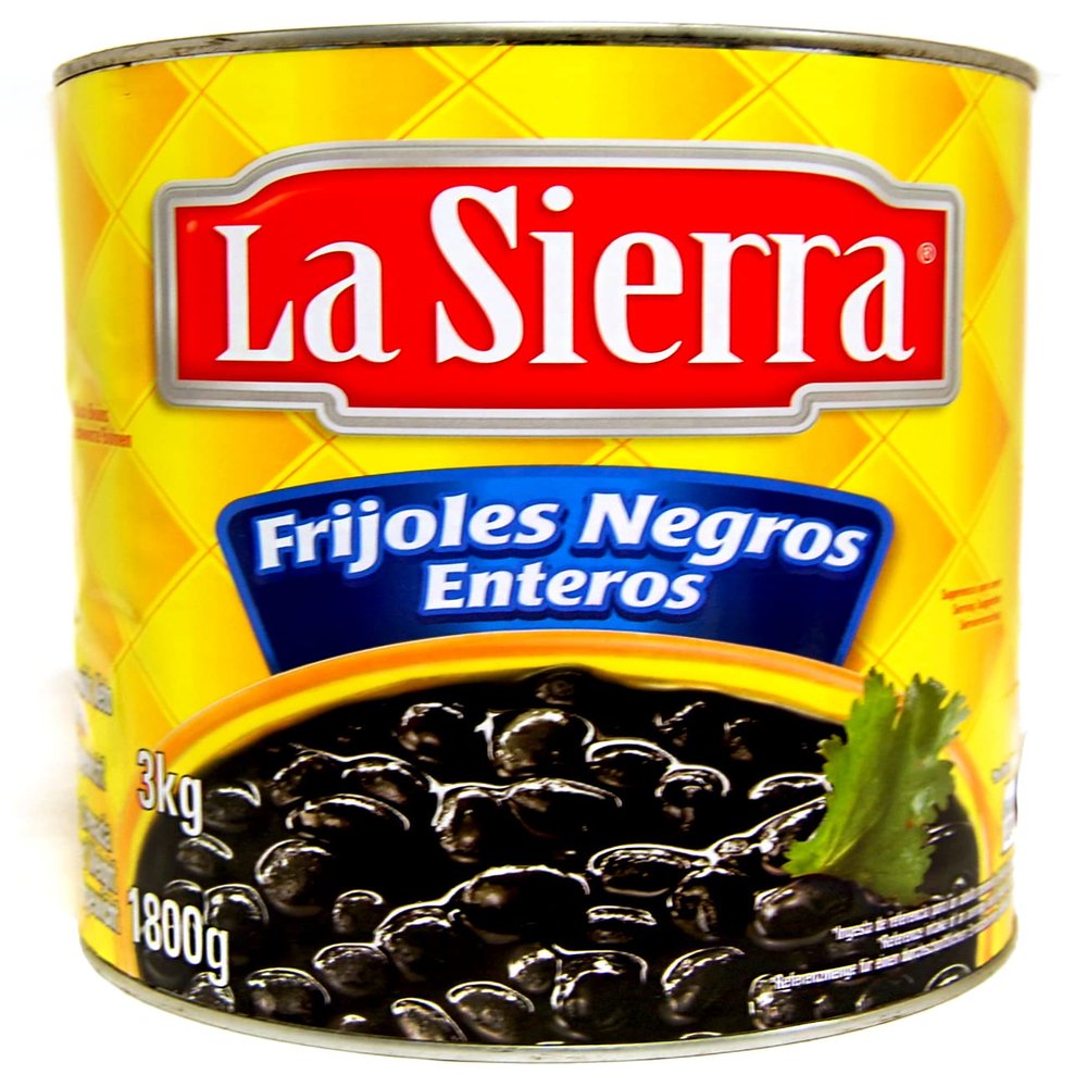 La Sierra Whole Black Beans 6 x 3kg / Mexican Frijoles Canned Whole Black Beans, Wholesale Food Pack
